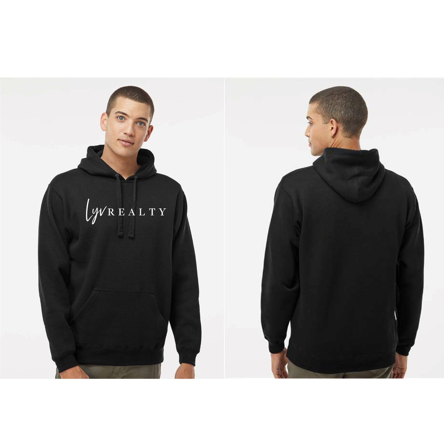 J. America Men's Premium Hooded Sweatshirt Black - (super soft & warm)