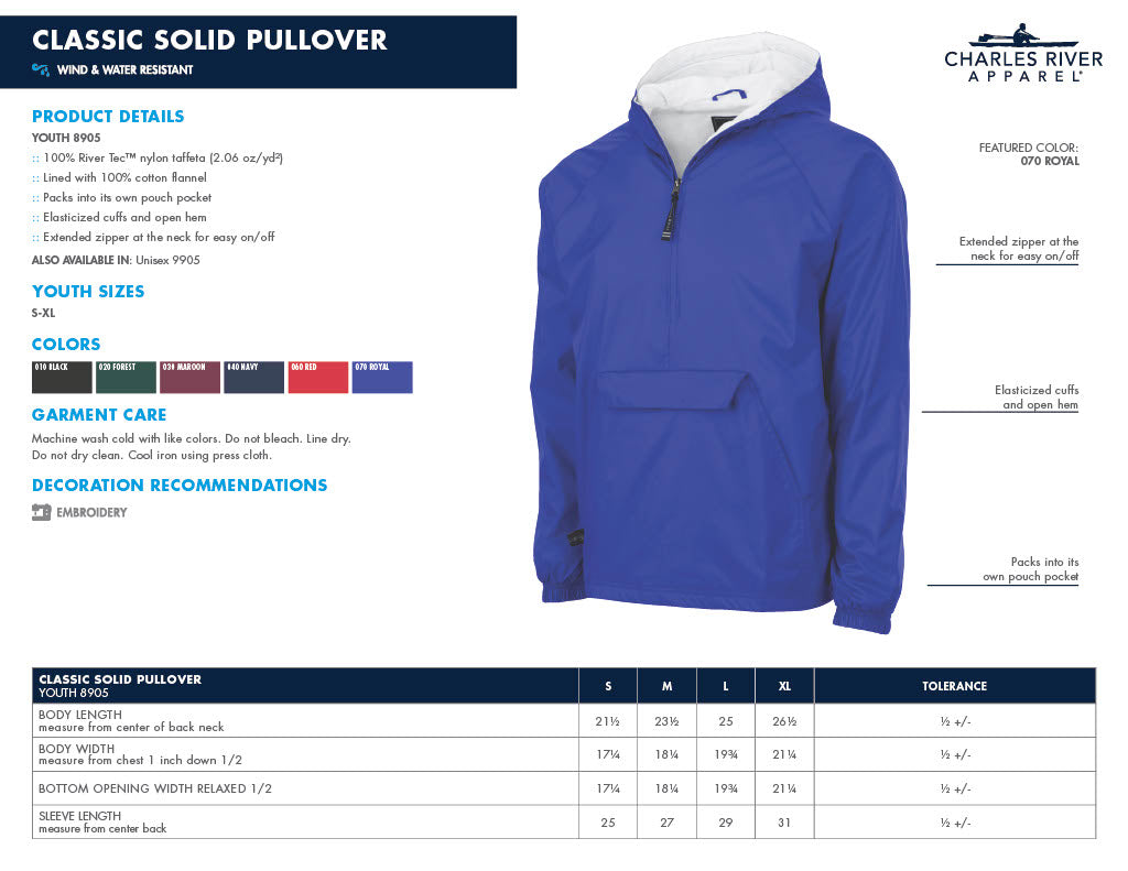 Youth Comfort Lined Windbreaker