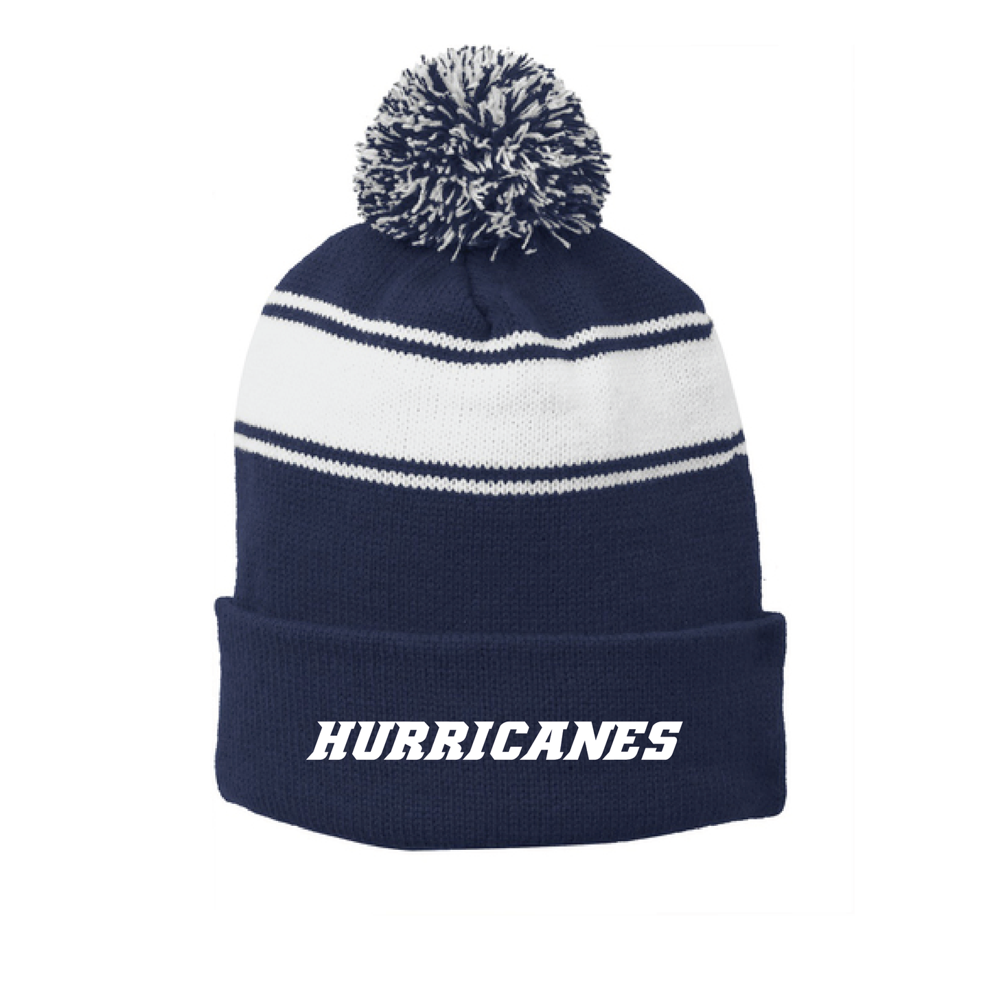 Hurricanes Sport-Tek® Stripe Pom Pom Beanie