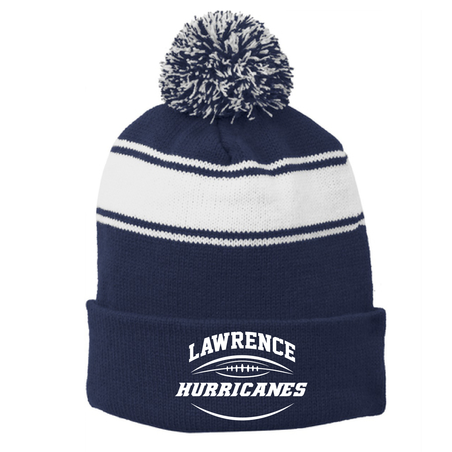 Hurricanes Sport-Tek® Stripe Pom Pom Beanie