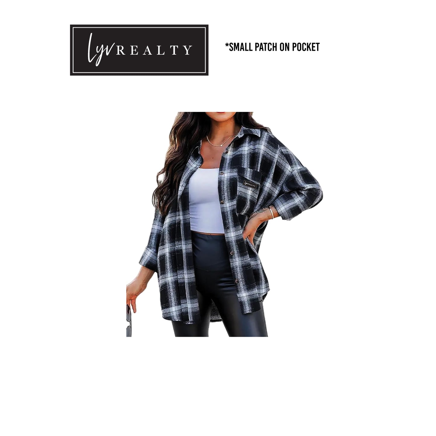 Lyv  Long Sleeve Button Down Plaid Flannel Shirt