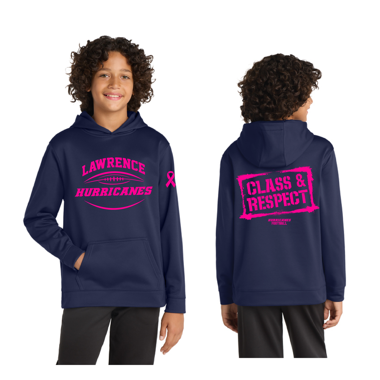 Breast Cancer Awareness Hurricanes Hoodie YOUTH & ADULT