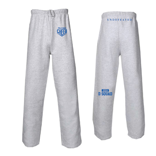 Cheer Youth D Team 2024 Undefeated Champion Sweatpants - Badger - Youth Open-Bottom Sweatpants