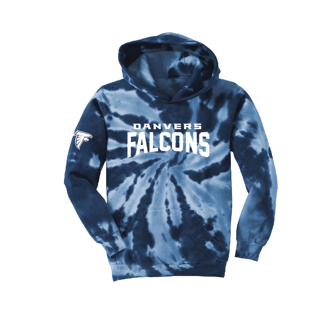 Danvers Falcons V2  Port & Company® Youth Tie-Dye Pullover Hooded Sweatshirt