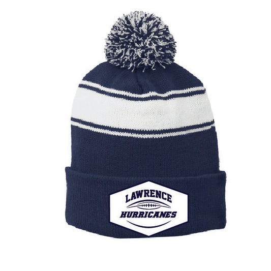 Sport-Tek® Stripe Pom Pom Beanie