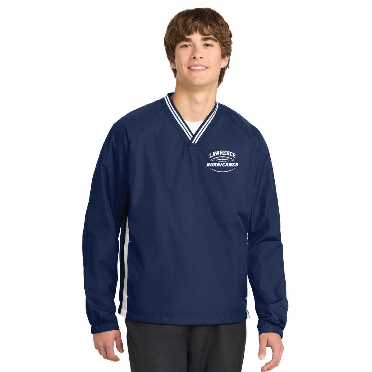 Hurricanes Sport-Tek® Tipped V-Neck Raglan Coaches Wind Shirt