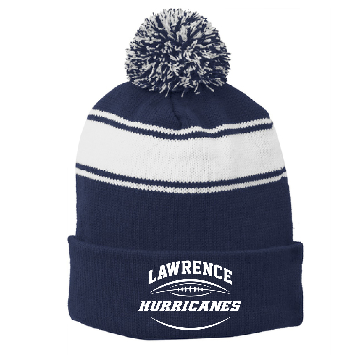 Hurricanes Sport-Tek® Stripe Pom Pom Beanie
